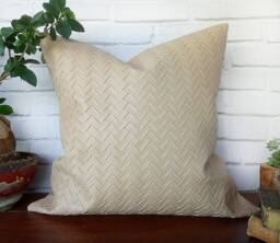 Wicker Mesh Faux Leather Pillow Cover - Modern Scandinavian Decor
