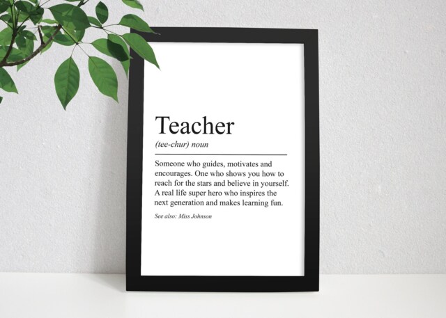 Personalised Teacher Definition Wall Art Print. Thank You Gift. End Of Year Gift. Gifts For Teachers. School Nursery. Lockdown Print - image 1