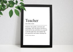 Personalised Teacher Definition Wall Art Print. Thank You Gift. End Of Year Gift. Gifts For Teachers. School Nursery. Lockdown Print - thumbnail 1