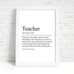 Personalised Teacher Definition Wall Art Print. Thank You Gift. End Of Year Gift. Gifts For Teachers. School Nursery. Lockdown Print - thumbnail 2