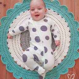 Crochet Doily Floor Rug - Handmade Acrylic Mandala - thumbnail 2