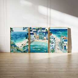 Set Of 3 St Ives Posters, Cornwall Coastal Wall Art, Seaside Print Set, Beach Decor, Modern Travel Artwork, British Landscape - thumbnail 2