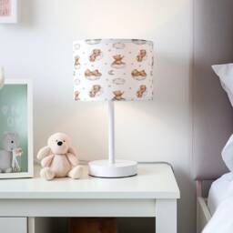 Lampshade - Nursery Ceiling Or Table Lampshade, Bears in Clouds Brown, Childrens Room Lampshade Cute Unisex Bear Decor - thumbnail 2