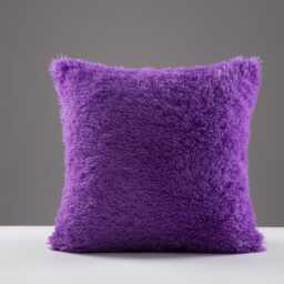 Super Soft Purple Faux Fur Teddy Bear Cushion Cover 40x40cm/16x16 - Decorative Sofa Decor Hidden Zip