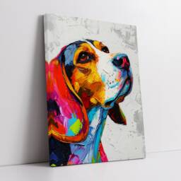 Beagle Fun Animal Dog Pet Lover Abstract Oil Painting Wall Art Framed Canvas Poster Print Home Kitchen Living Room Decor Gifts - thumbnail 2