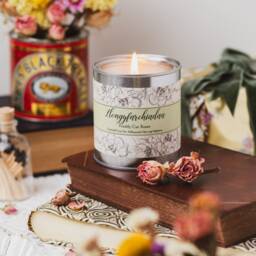 Welsh Congratulations Candle Rose Scented Soy Wax, Handmade Vegan Gift - thumbnail 1