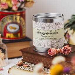 Welsh Congratulations Candle Rose Scented Soy Wax, Handmade Vegan Gift - thumbnail 2