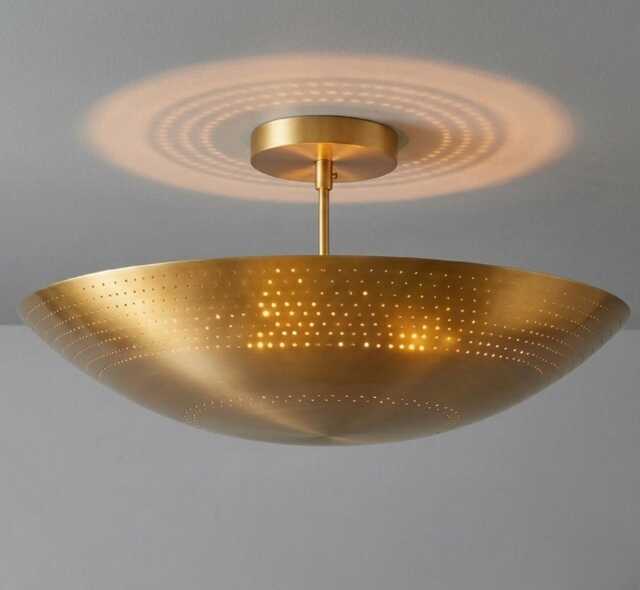 Mid Century Modern Ceiling Light, Minimalist Handmade Brass Dome Pendant Chandelier, Kitchen Island Lighting Home Decor - image 1