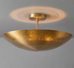 Mid Century Modern Ceiling Light, Minimalist Handmade Brass Dome Pendant Chandelier, Kitchen Island Lighting Home Decor - thumbnail 1