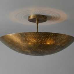 Mid Century Modern Ceiling Light, Minimalist Handmade Brass Dome Pendant Chandelier, Kitchen Island Lighting Home Decor - thumbnail 3