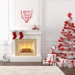 Peace Love Joy Branches Holiday Quote -Wall Decal Custom Vinyl Art Stickers - thumbnail 2