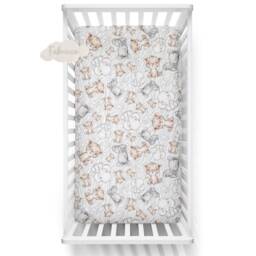 Safari Cot-Bed-Fitted-Sheet-100% Cotton, Jungle Friends, 60 X 120 cm , 70 140 cm, Ikea Bed - 80 130 - thumbnail 2