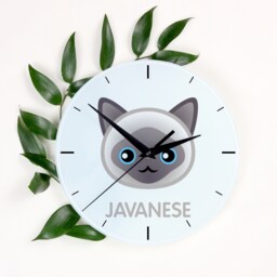 A Clock With A Javanese Cat. New Collection The Cute Art-Dog Cat