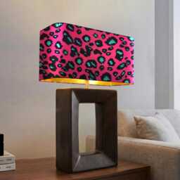 Handmade By Order Luxury Pink Teal Blue Leopard Skin Dots On Velvet Rounded Rectangular Lamp Shade Pendant Light All Shapes & S - thumbnail 2