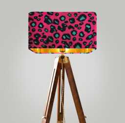 Handmade By Order Luxury Pink Teal Blue Leopard Skin Dots On Velvet Rounded Rectangular Lamp Shade Pendant Light All Shapes & S - thumbnail 1