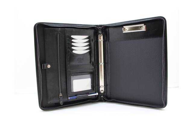 Leather Portfolio Padfolio, Organizer Cognac , Business Professional Folder Conference Notepad A4, Notebook Holder - image 1