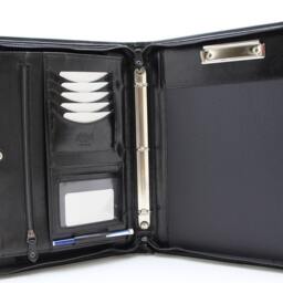 Leather Portfolio Padfolio, Organizer Cognac , Business Professional Folder Conference Notepad A4, Notebook Holder - thumbnail 2