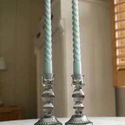 Lined Glass Candlestick Holder - thumbnail 3