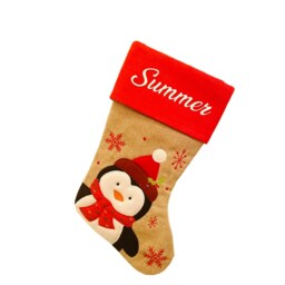 Personalised Christmas Stocking/Decoration Family Named Stockings in Red & Brown - thumbnail 3