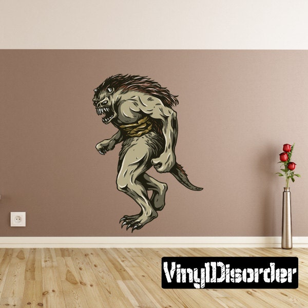 Mythical Creature Ork Goblin Wall Decal - Fabric Vinyl Removable & Reusable Mythicalcreatureuscolor058Et