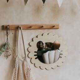 Wooden Mirror For Kids Room Handcrafted, Eco-Friendly Wood Frame Perfect Gift Children, Cloud Wooden Decorations, Room - thumbnail 3