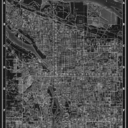 Vintage Portland Oregon Map Art Print Black & White City - thumbnail 2