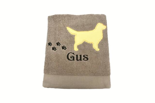 Embroidered Golden Retriever Dog Bath Towel Personalized Pet Gift - image 1