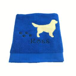 Embroidered Golden Retriever Dog Bath Towel Personalized Pet Gift - thumbnail 4