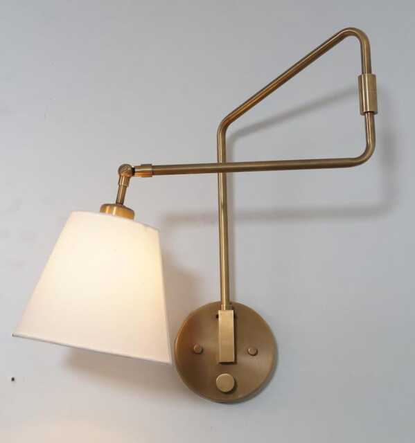 Brass Adjustable Arm Wall Sconce - Mid Century Modern Style Lamp - image 1
