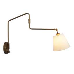 Brass Adjustable Arm Wall Sconce - Mid Century Modern Style Lamp - thumbnail 2