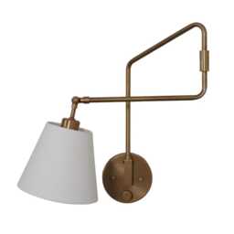 Brass Adjustable Arm Wall Sconce - Mid Century Modern Style Lamp - thumbnail 3