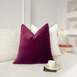 Velvet Burgundy Cushion Cover Deep Pillow - All Sizes - thumbnail 3