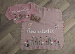 Personalised Baby Blanket & Knit Cardigan Jumper Set, Wildflower, Fairies - thumbnail 1