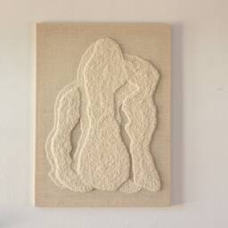 stone Iii - Punch Needle Wool Wall Art Textured Design, Japandi Fiber Home Decor - thumbnail 4
