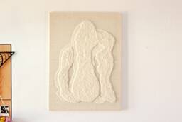 stone Iii - Punch Needle Wool Wall Art Textured Design, Japandi Fiber Home Decor
