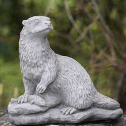 Otter Statue - Reconstituted Limestone Vintage Animal Concrete Garden Ornament - thumbnail 3