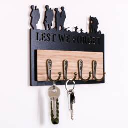 Lest We Forget Key Holder - Hook Wooden Organiser Ww1 - thumbnail 2