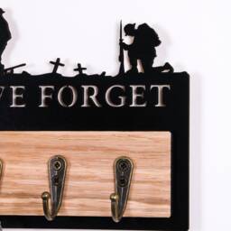 Lest We Forget Key Holder - Hook Wooden Organiser Ww1 - thumbnail 3