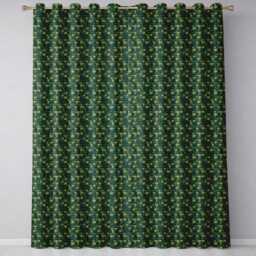 Green Square Tile Mosaic Abstract Seamless Pattern Readymade Eyelet Ring Top Thermal 100% Blackout Curtains - thumbnail 2