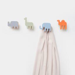 Safari Animals Wall Hooks, Wooden Hooks, Kids Coat Rack, Woodland Wall Nursery Decor, Wardrobe Coat Hooks Children's Room, Decor - thumbnail 1