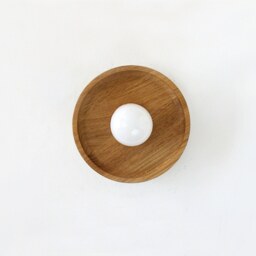 White Oak & Brass Minimalist Sconce Kitchen Wall Fixture Light Bedside Lamp Foyer Mud Room - thumbnail 3