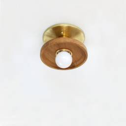 White Oak & Brass Minimalist Sconce Kitchen Wall Fixture Light Bedside Lamp Foyer Mud Room - thumbnail 4