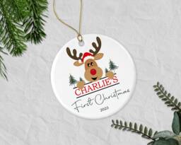 Personalised Baby's First Christmas Decoration Gift, 1st Baby Ornament For Tree, Gifts For Cdc012 - thumbnail 1