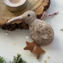 Handmade Felt Kiwi Bird Christmas Ornament New Zealand Gift - thumbnail 2