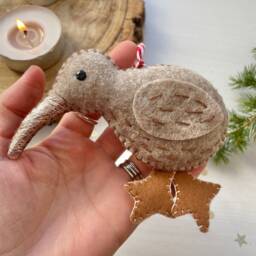 Handmade Felt Kiwi Bird Christmas Ornament New Zealand Gift - thumbnail 3
