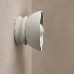 Small Pompeii - Ceramic Flush Mount Wall Sconce Handmade Minimalist Dome Light Fixture in Bone White - thumbnail 2