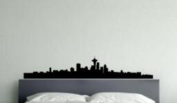 "Seattle City Skyline Wall Glass Vinyl Sticker Decal 12""x60"