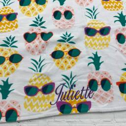 Pineapple Personalized Beach Towel, Monogrammed Gift For Girl, Spring Break Vacation Momento, Graduation Gift, Custom Pool Ocean Lake - thumbnail 2