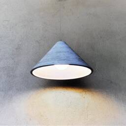 Handmade Ceramic Pendant Light Carved Texture Cone Lampshade - thumbnail 4
