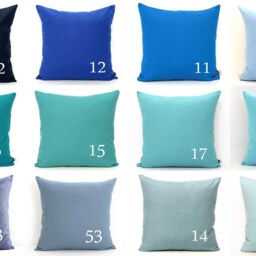 Navy Blue & Leaf Green - Customizable Stripe Color Colorblock Pillow Cover - All Sizes, Home Gifts For You - thumbnail 2